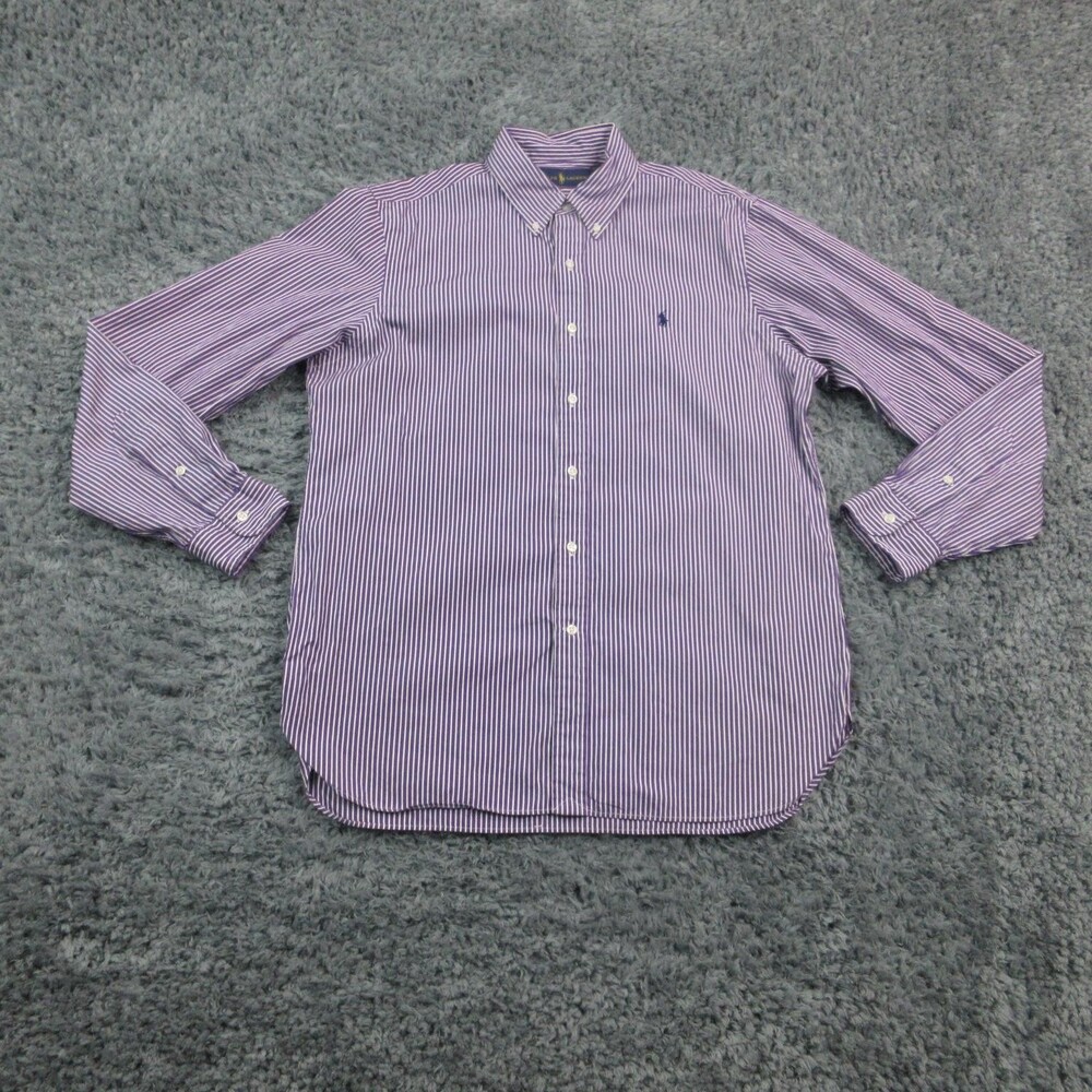 Ralph Lauren Shirt Mens Large 16 Stripe Button Down Dress Long Sleeve